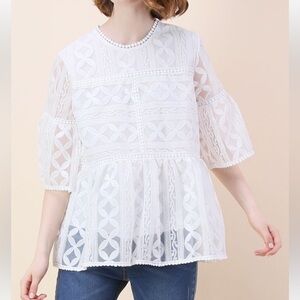 SUMMER LOVIN' EMBROIDERED DOLLY TOP